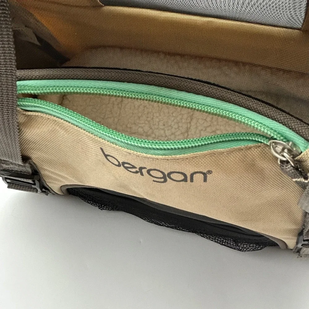 Bergan Comfort Carrier Taupe Small Pet Travel Bag Mesh Fleece Bed 16W x 12T x 8D